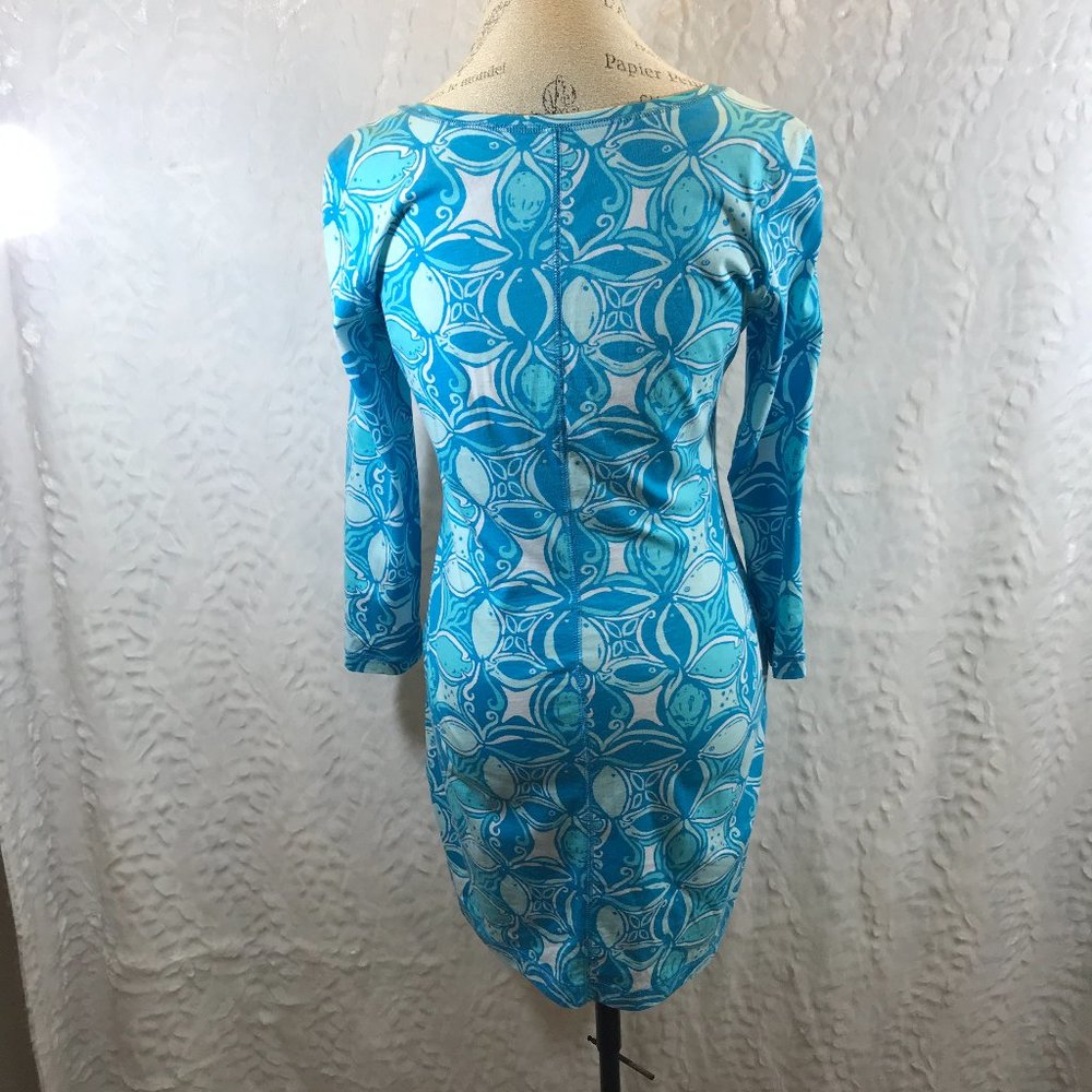 Lilly Pulitzer Paradise Fish Body Con Dress V neck - Picture 4 of 7